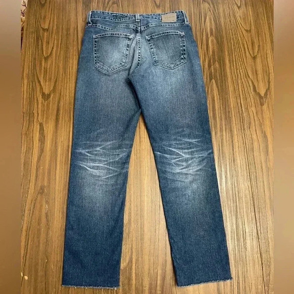 AG-ED Denim Ex-Boyfriend Slouchy Slim Cropped Raw Hem Jeans Womens size 27R - Picture 15 of 15